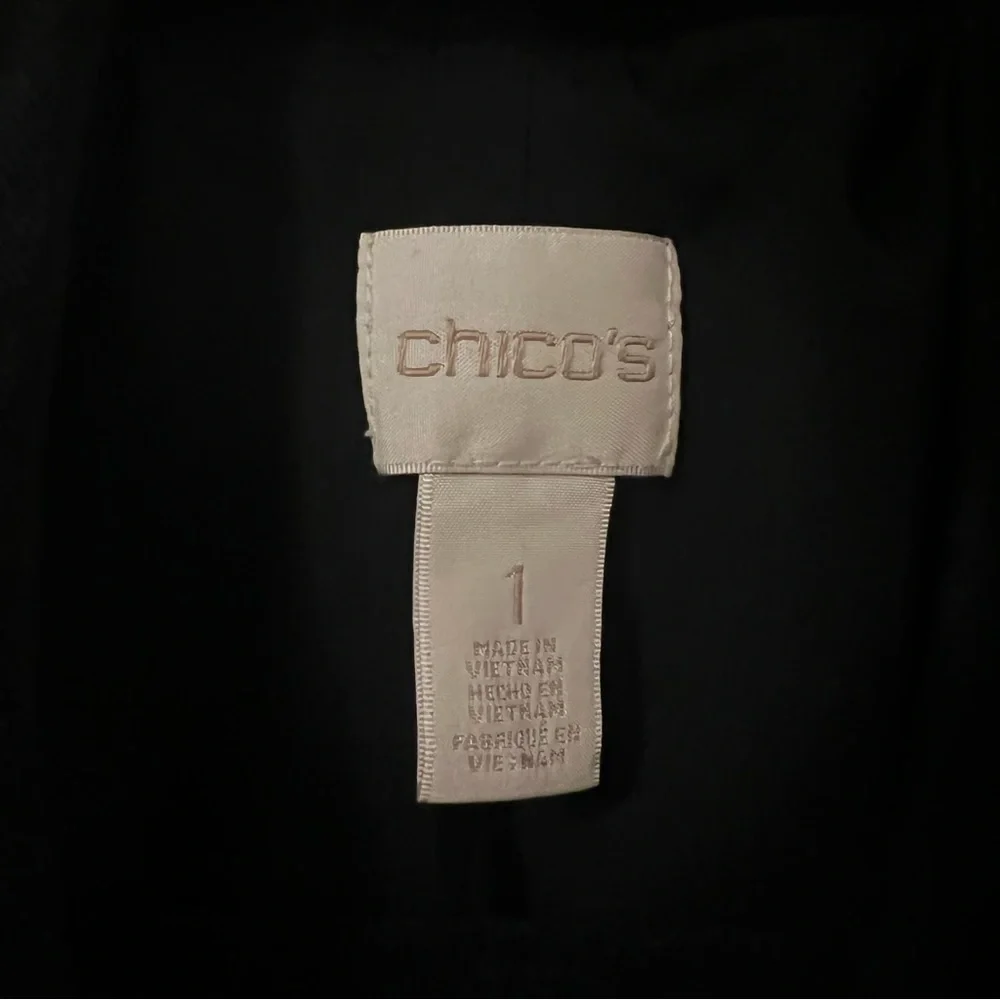 Chicos Black Velveteen Gold Button Blazer - Picture 4 of 7